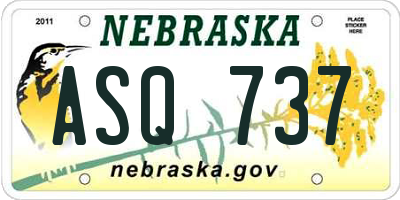 NE license plate ASQ737