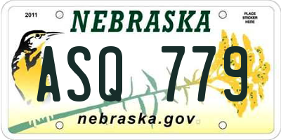 NE license plate ASQ779