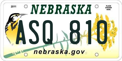 NE license plate ASQ810