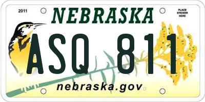 NE license plate ASQ811