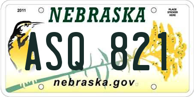 NE license plate ASQ821