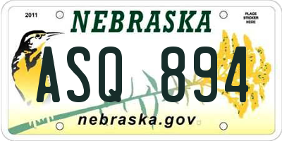 NE license plate ASQ894