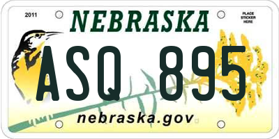 NE license plate ASQ895