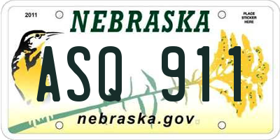 NE license plate ASQ911