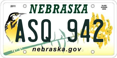 NE license plate ASQ942
