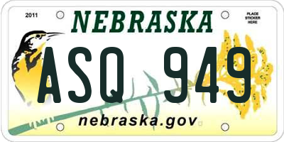 NE license plate ASQ949