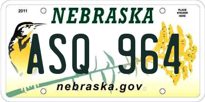 NE license plate ASQ964