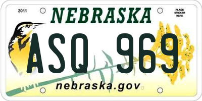 NE license plate ASQ969