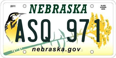 NE license plate ASQ971