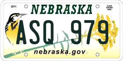NE license plate ASQ979