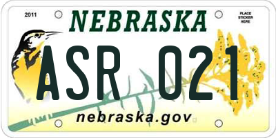 NE license plate ASR021