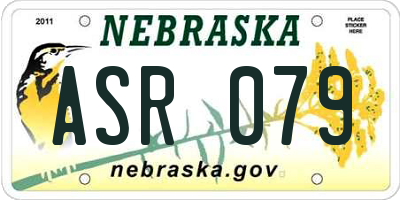 NE license plate ASR079