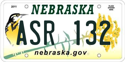 NE license plate ASR132