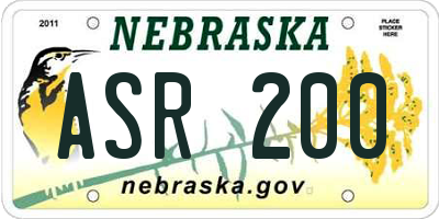 NE license plate ASR200