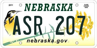 NE license plate ASR207