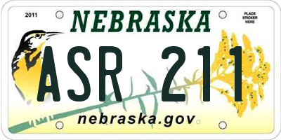 NE license plate ASR211