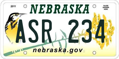 NE license plate ASR234