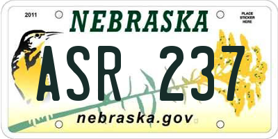 NE license plate ASR237