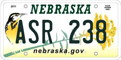 NE license plate ASR238