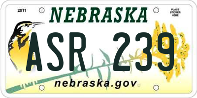 NE license plate ASR239
