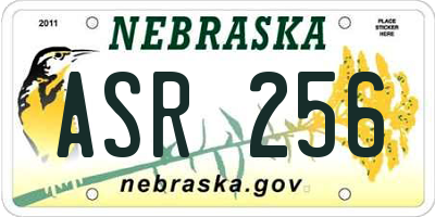 NE license plate ASR256