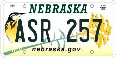 NE license plate ASR257