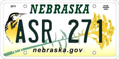 NE license plate ASR271