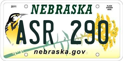 NE license plate ASR290