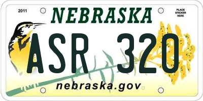 NE license plate ASR320