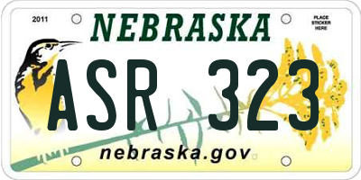 NE license plate ASR323