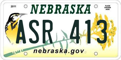 NE license plate ASR413