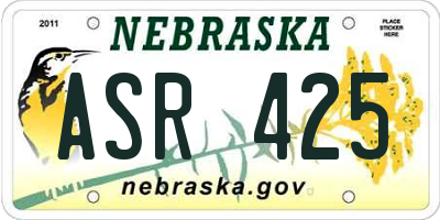 NE license plate ASR425