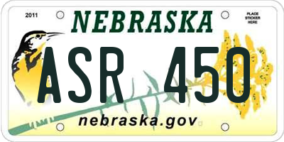 NE license plate ASR450