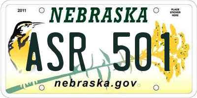 NE license plate ASR501