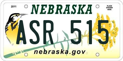 NE license plate ASR515