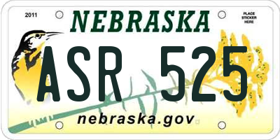 NE license plate ASR525