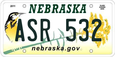 NE license plate ASR532