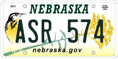 NE license plate ASR574