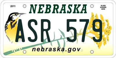 NE license plate ASR579