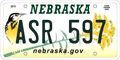 NE license plate ASR597