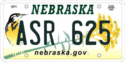 NE license plate ASR625