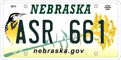 NE license plate ASR661