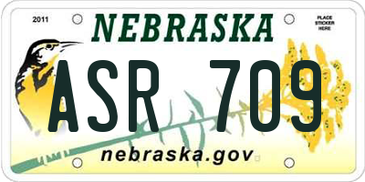 NE license plate ASR709