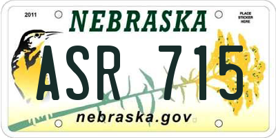 NE license plate ASR715