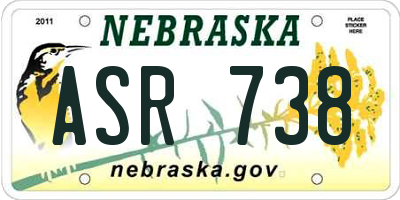 NE license plate ASR738