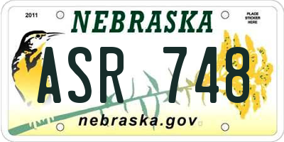 NE license plate ASR748
