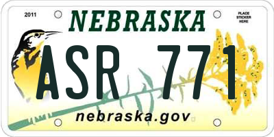 NE license plate ASR771