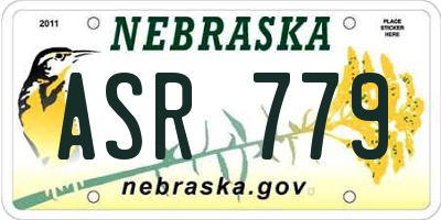 NE license plate ASR779