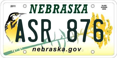 NE license plate ASR876