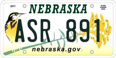 NE license plate ASR891
